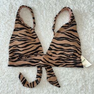 Aerie Zebra Triangle Bikini Top Medium NWT